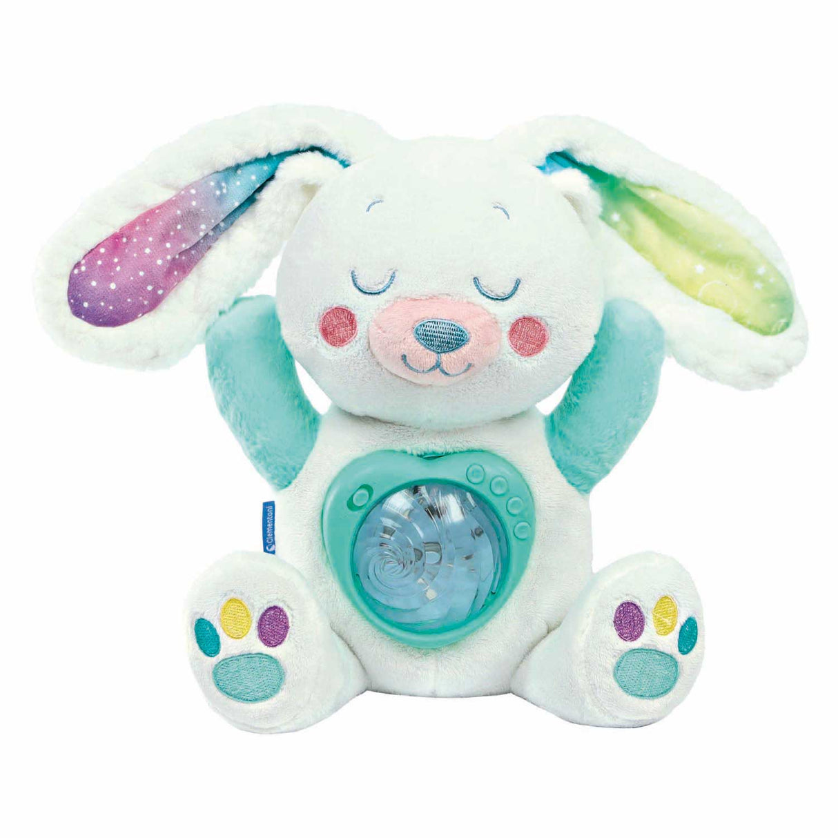 Clementoni - jouet bébé - peluche avec projecteur d'aurores boréales - à partir de 0 mois