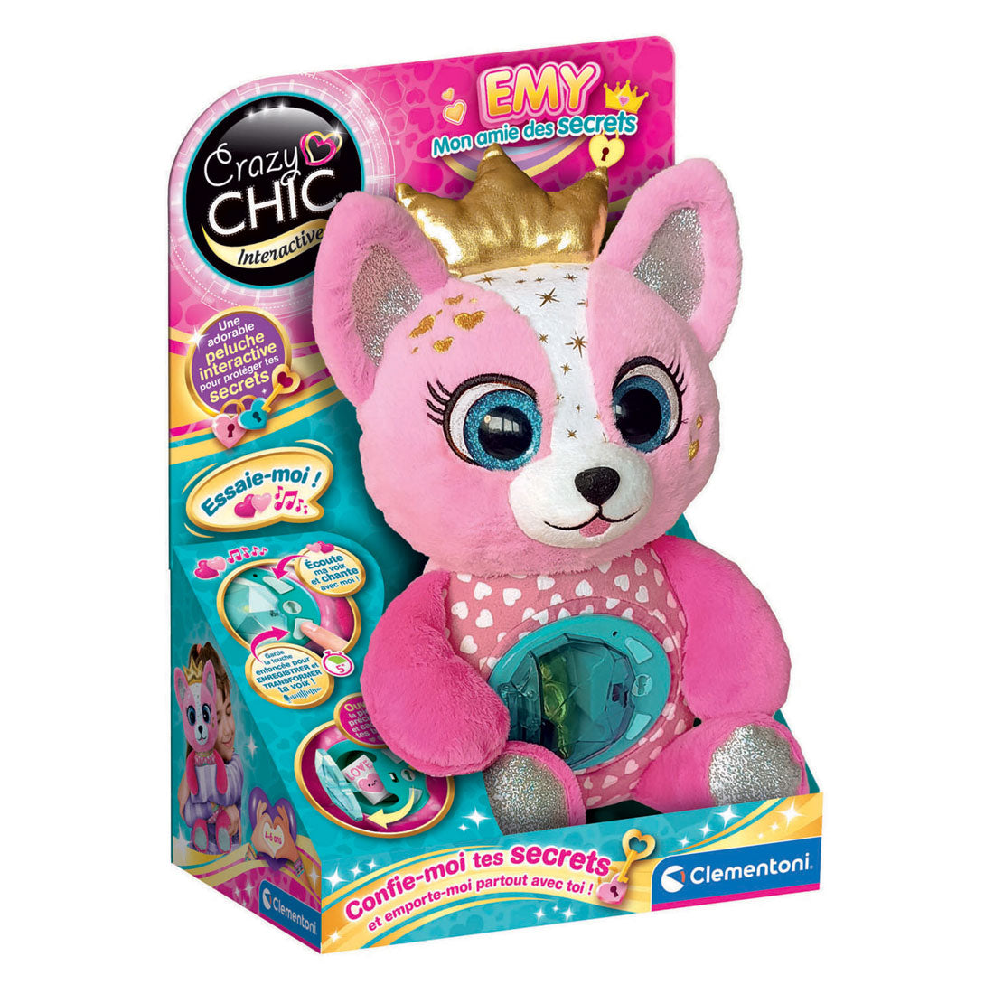 Clementoni crazy chic interactief pluche knuffel emy