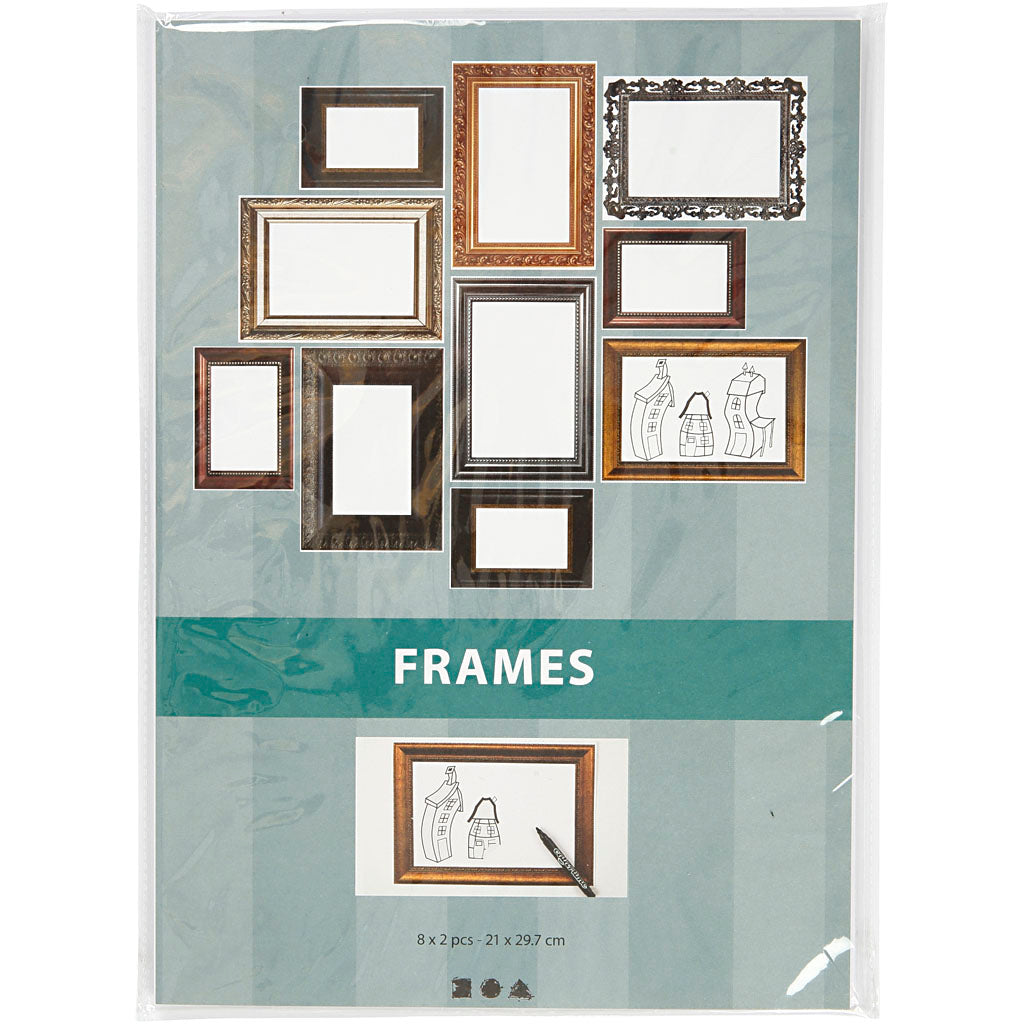 Cadres Creativ company, format 26,2x18,5 cm, couleurs métallisées, 16 feuilles div 1 boîte