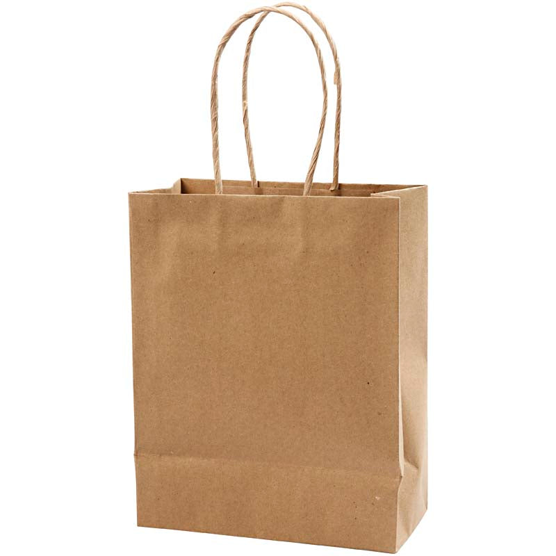 Sacs en papier Creativ company, h: 23 cm, l: 18x9 cm, 125 gr, marron, 10 pièces 1 boîte
