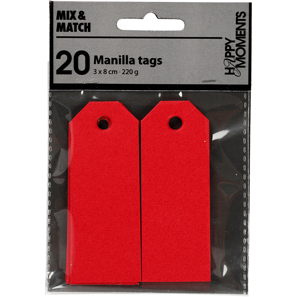 La société Creativ Manilla Labels Red, 20e.