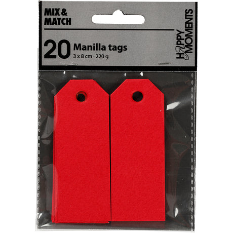 La société Creativ Manilla Labels Red, 20e.