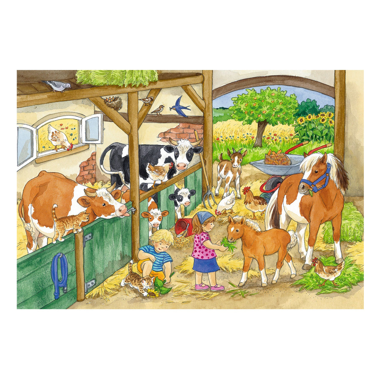 Ravensburger puzzle vie à la ferme heureuse - 2x24 pièces - puzzle pour enfants