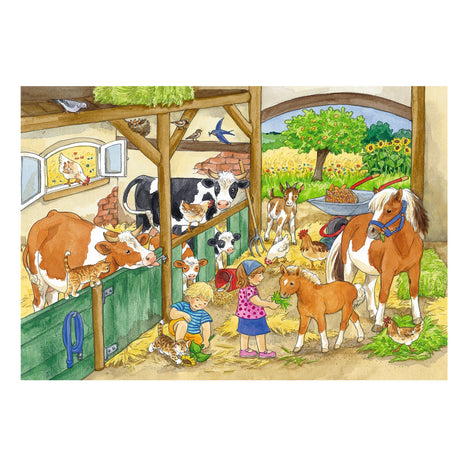 Ravensburger puzzle vie à la ferme heureuse - 2x24 pièces - puzzle pour enfants