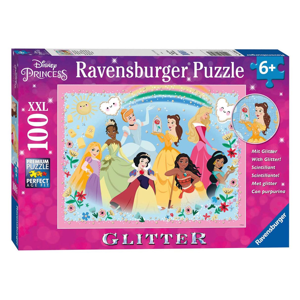 Ravensburger Princess Glitter Puzzle, 100. Xxl