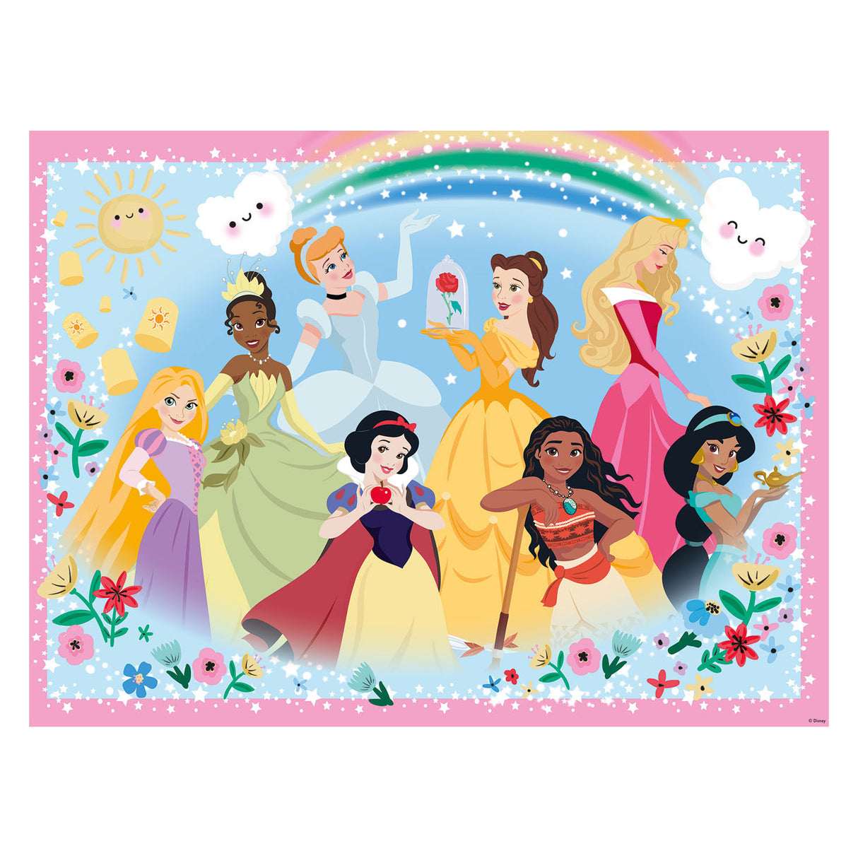 Ravensburger disney prinses glitterpuzzel, 100st. xxl