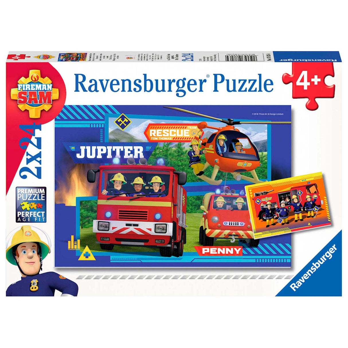 RAVENSBURGER - FIREMAN SAM PUZZLE - I ACTION 2x24 Pieces