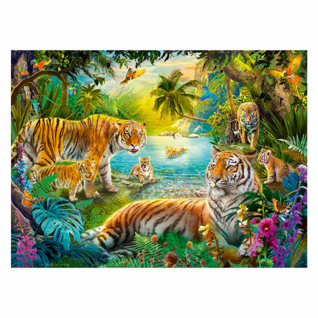 Puzzle Ravensburger Tigres dans l'oasis - Puzzle de 500 pièces.