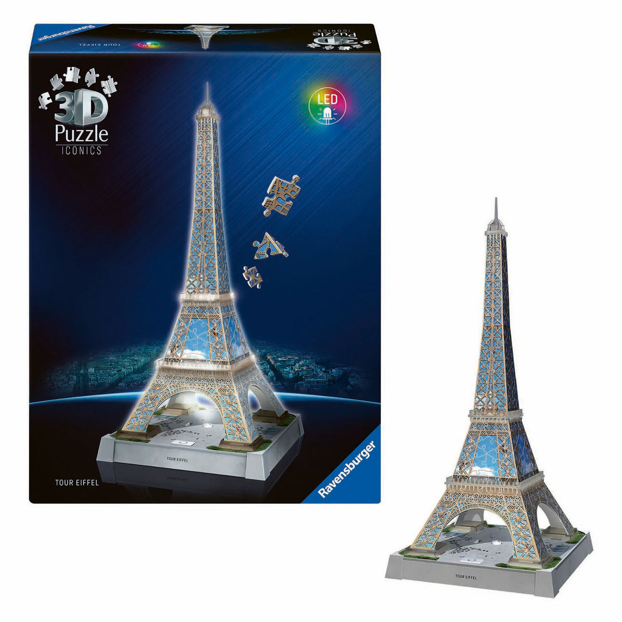 Ravensburger Puzzle 3D iconiques Tour Eiffel - avec lumière - 243 pcs.