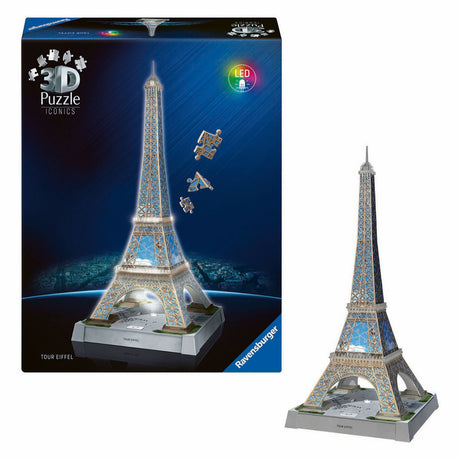 Ravensburger Puzzle 3D iconiques Tour Eiffel - avec lumière - 243 pcs.