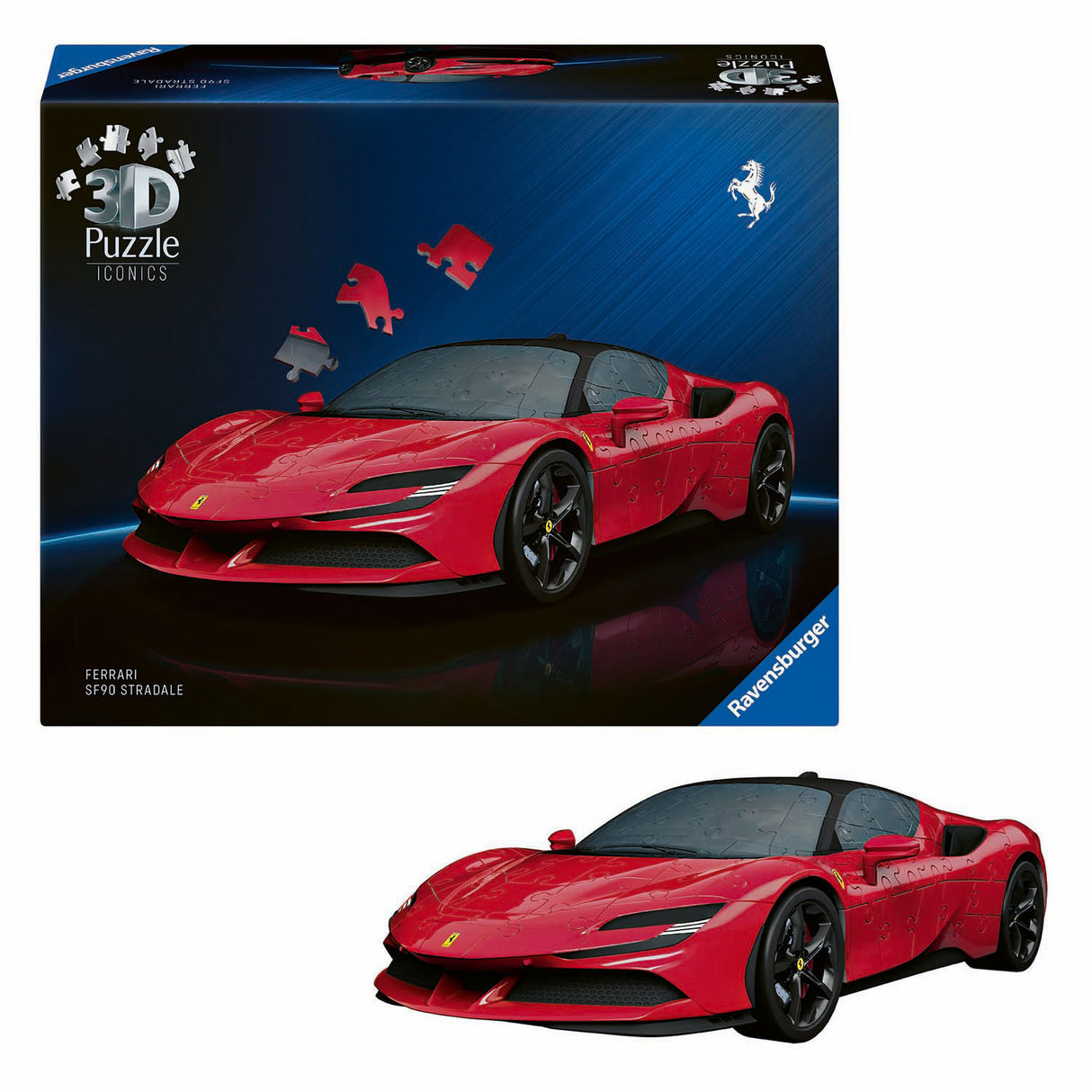 Ravensburger - iconiques : Ferrari SF90 Stradale - Puzzle 3D - 108 pièces - jeu de construction pour enfants à partir de 8 ans