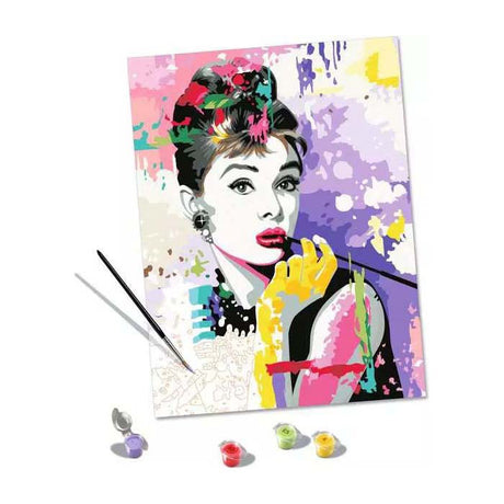 Ensemble de peinture par numéros Ravensburger - Art sur toile Audrey Hepburn.