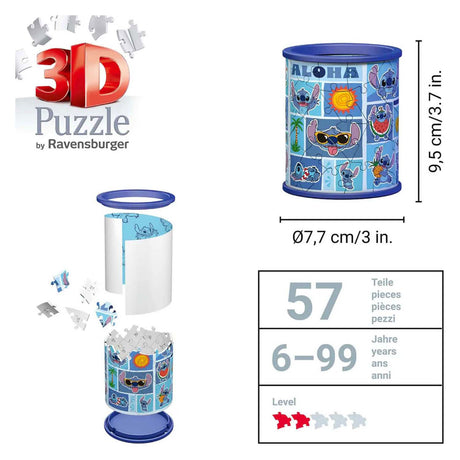 Ravensburger Puzzle 3D Disney Stitch Porte-stylo - 54 pièces.