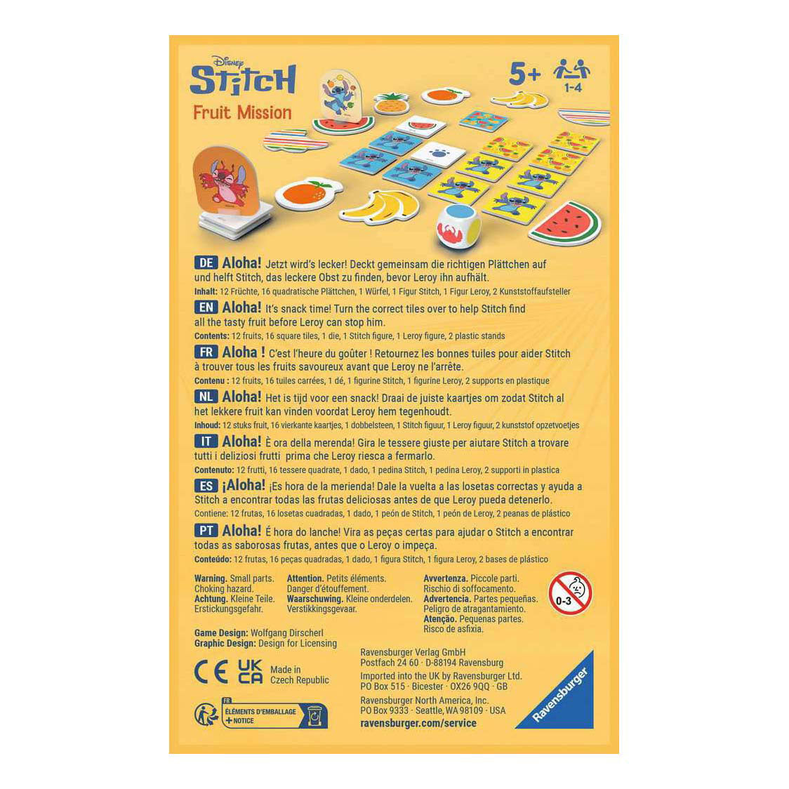 Ravensburger – Disney Stitch : Fruit Mission – jeu d'enfant – à partir de 5 ans