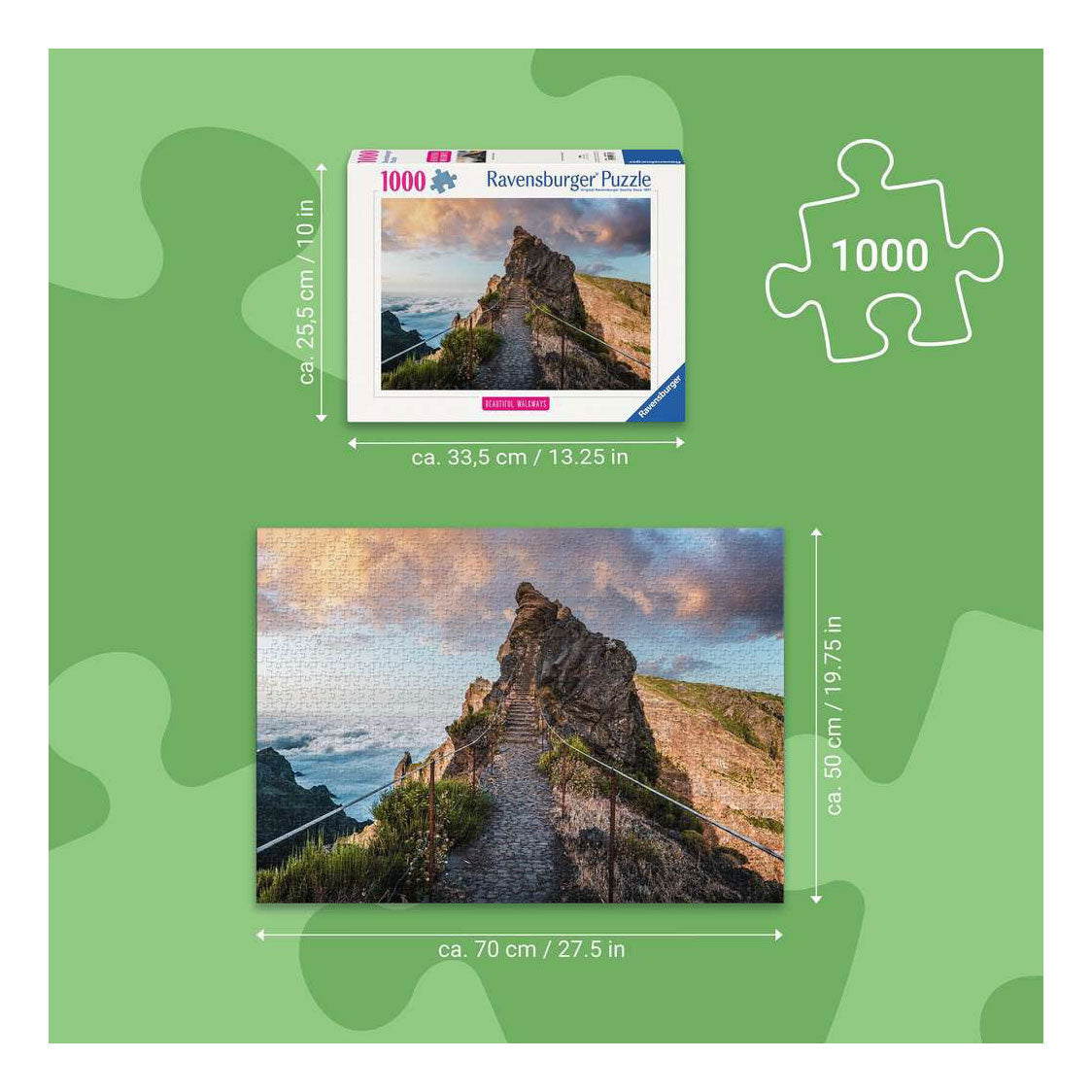 Ravensburger – Chemin de montagne paradisiaque – puzzle – 1000 pièces