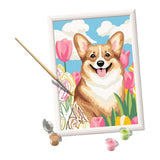 Ravensburger – creart : corgi floral – peinture par numéros