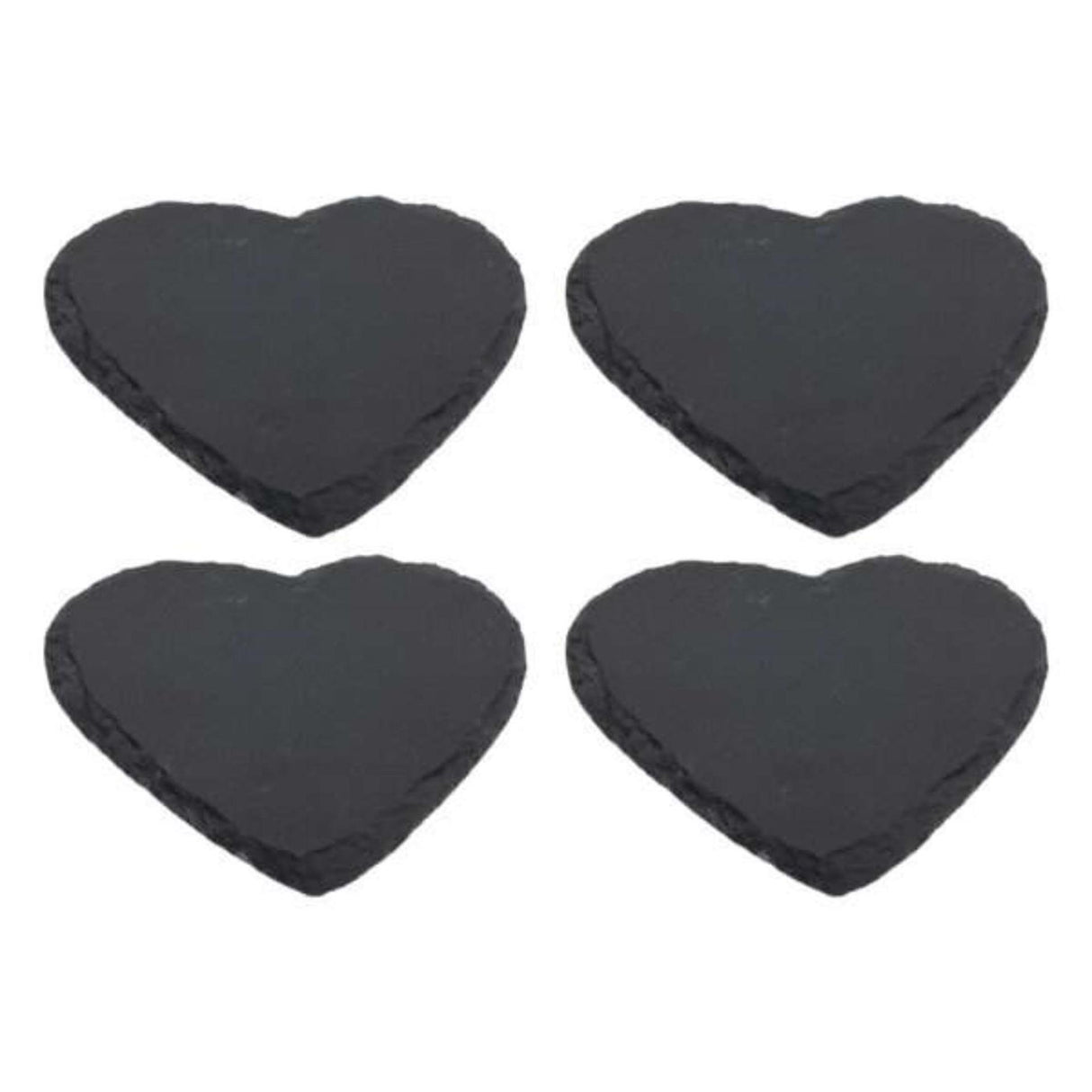 Dessous de verre ardoise coeur 10cm lot de 4