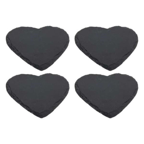 Dessous de verre ardoise coeur 10cm lot de 4