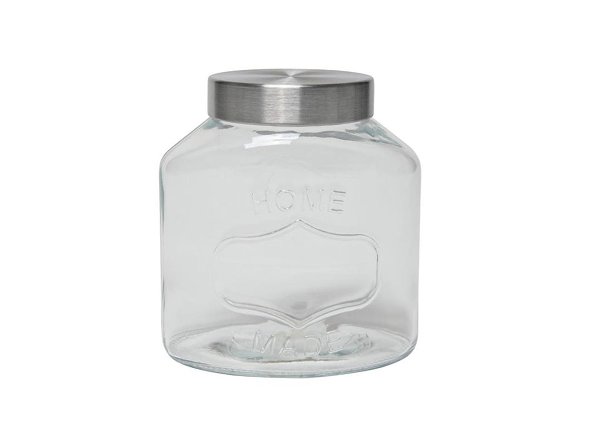 Pot de rangement d'ustensiles de cuisine en verre fait maison 13x9x15cm 1l