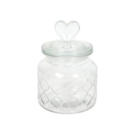 Pot de conservation verre coeur 10,5x17cm