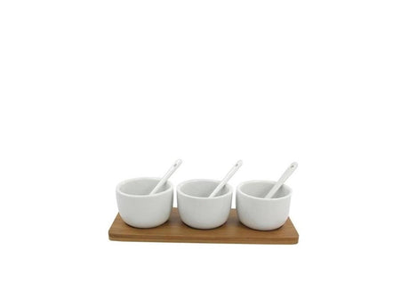 Set de sauces Food for Fun 7 pièces avec planche en bois