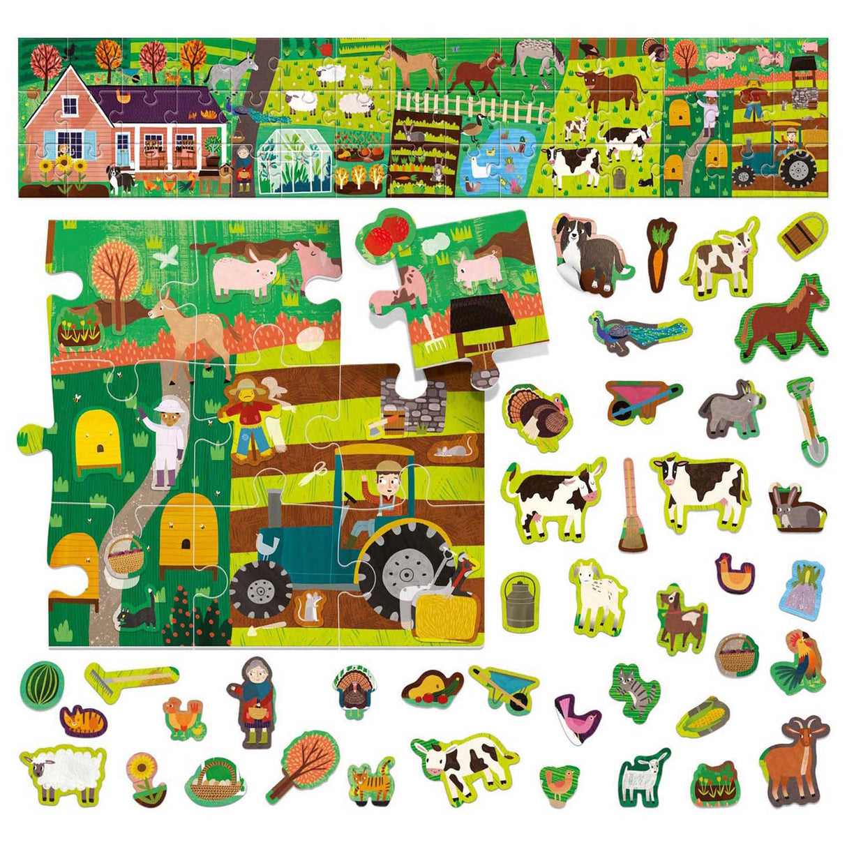 Headu jigsaw puzzle farm with reusable stickers