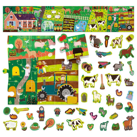 Headu Jigsaw Puzzle Farm mit wiederverwendbaren Aufklebern