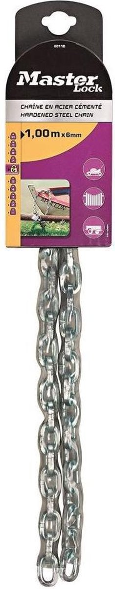 Chaîne Masterlock, acier avec vinyle, 6 mm, 1 m