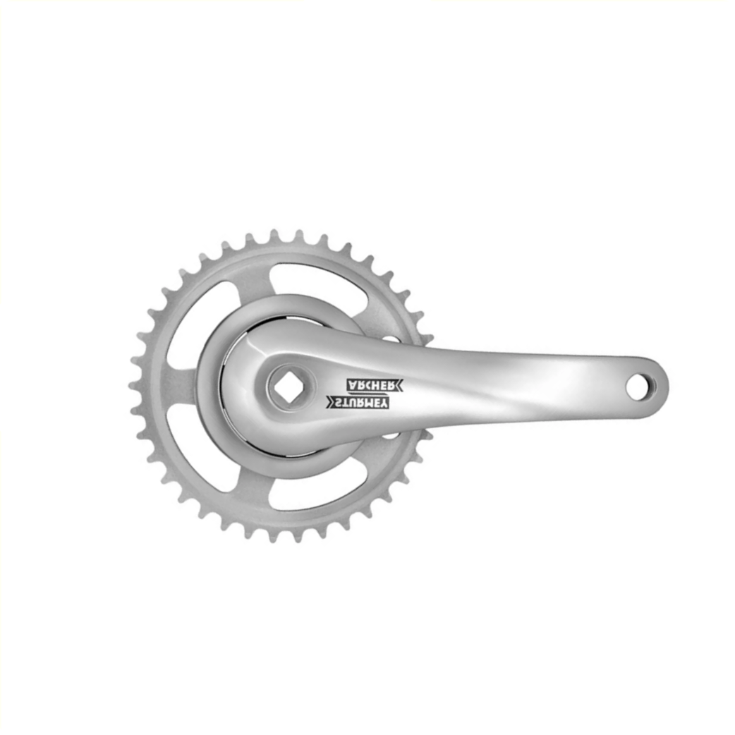 Sunrace - Sunrace Cranket 38t Crank length 170mm. Silver aluminum Spieeless. 92mm cover. -8mm depth