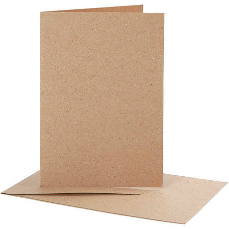 Cartes et enveloppes d'entreprise Creativ, format carte 10,5x15 cm, format enveloppe 11,5x16,5 cm, naturel, 10 jeux 1 boîte