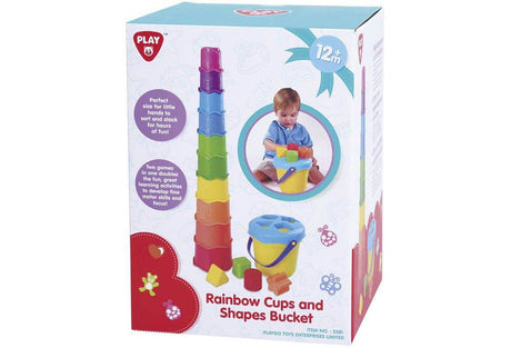 Playgo - tasses empilables et trieur de formes aux couleurs de l'arc-en-ciel