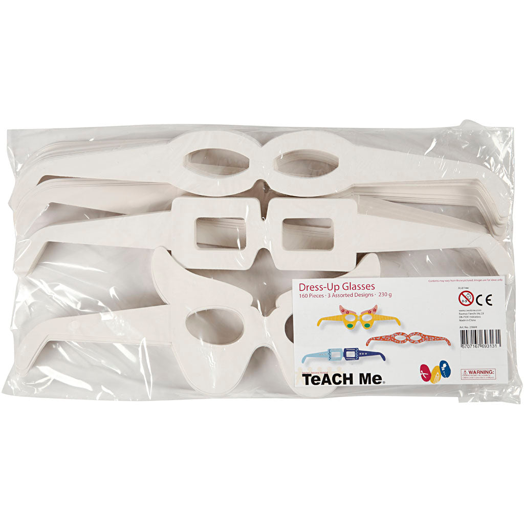 Verres Creativ company, h : 4,5-10 cm, l : 32 cm, blanc, 160 pièces 1 boîte