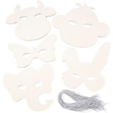 Masques d'animaux Creativ company, h : 13-24 cm, l : 20-28 cm, 230 g, blanc, 100 pièces 1 boîte