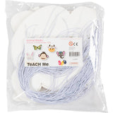 Masques d'animaux Creativ company, h : 13-24 cm, l : 20-28 cm, 230 g, blanc, 100 pièces 1 boîte