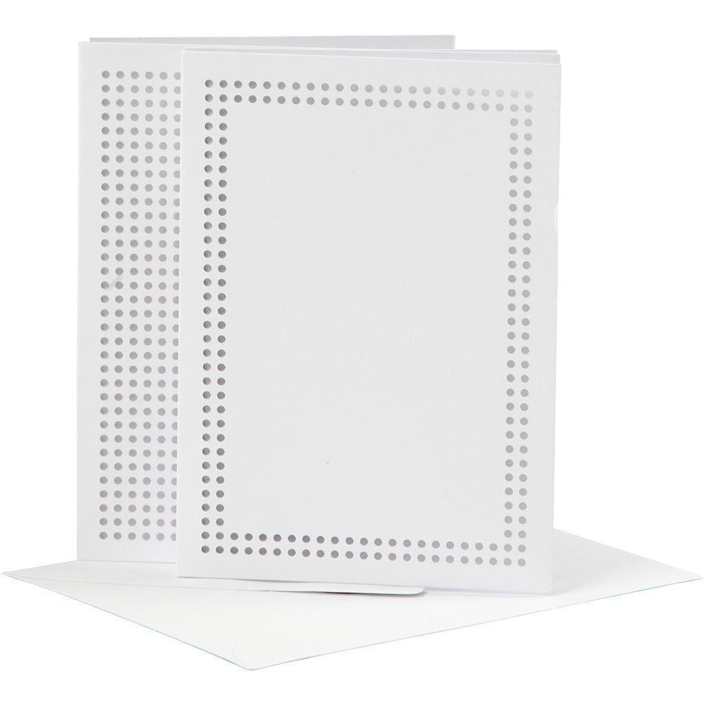 Cartes d'entreprise Creativ pour broder blanc, ensemble de 6