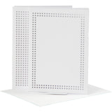 Cartes d'entreprise Creativ pour broder blanc, ensemble de 6