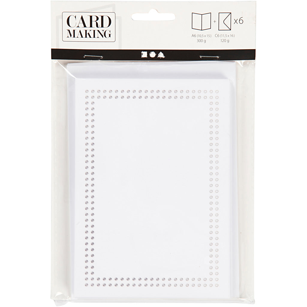 Cartes d'entreprise Creativ pour broder blanc, ensemble de 6