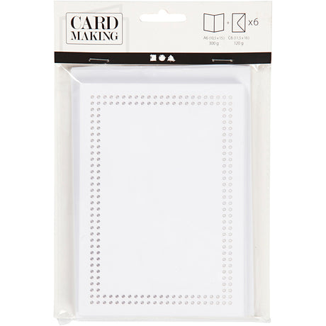 Cartes d'entreprise Creativ pour broder blanc, ensemble de 6