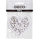 Creativ company coeur découpé au laser, l: 7,5 cm, 250 g, blanc, 18 pièces 1 boîte