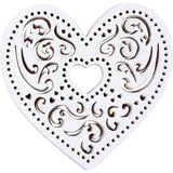 Creativ company coeur découpé au laser, l: 7,5 cm, 250 g, blanc, 18 pièces 1 boîte