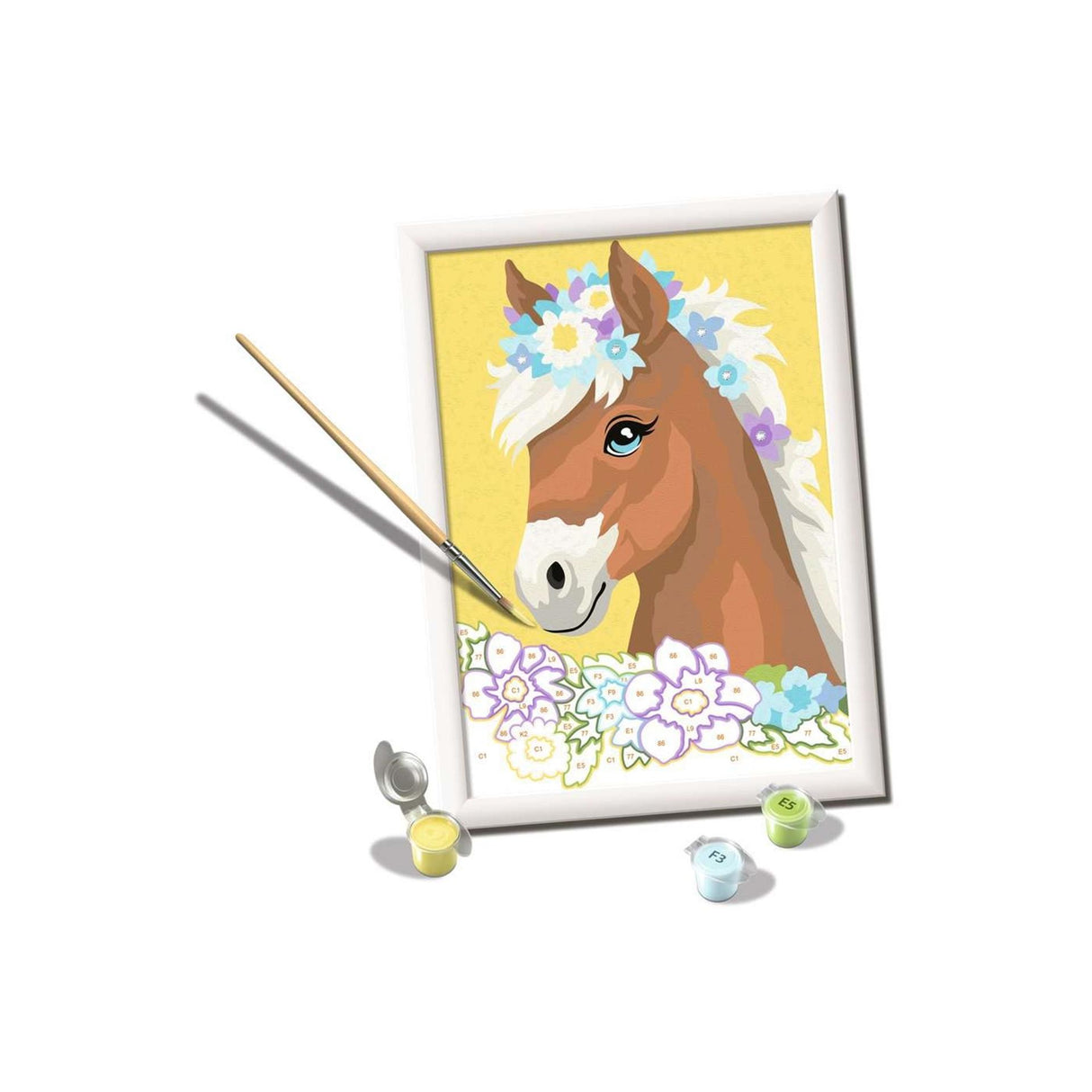 Ravensburger creart peinture par numéro - cheval avec des fleurs