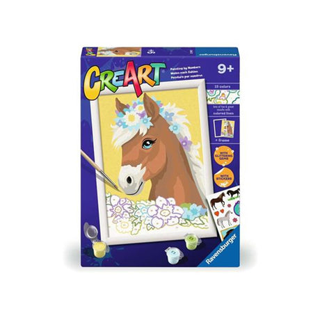 Ravensburger creart peinture par numéro - cheval avec des fleurs