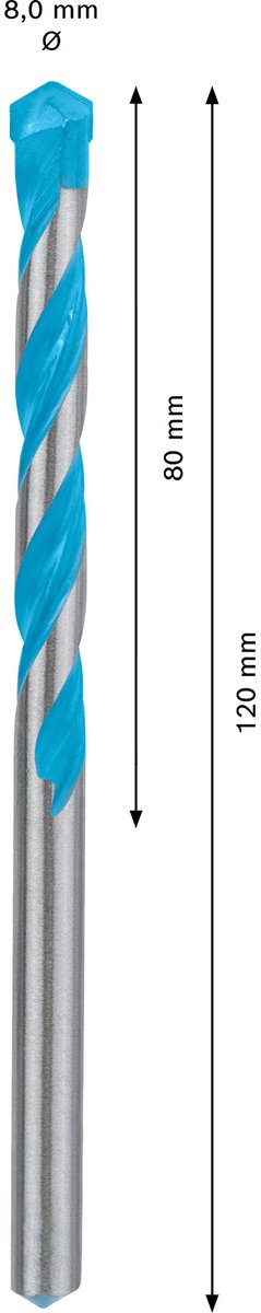 Bosch 2608900621 perceuse universelle expert cyl-9 multiconstruction - 8 x 80 x 120mm