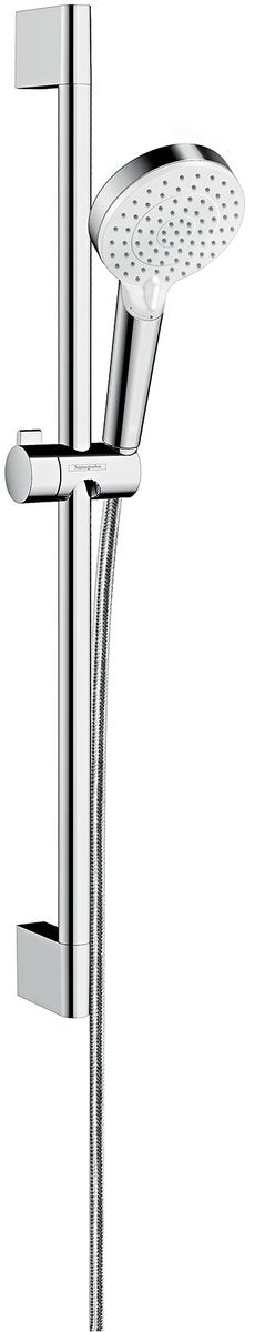 Hansgrohe set de douche crometta vario avec barre coulissante unica'crometta 65 cm - chrome - 2 types de jets - douchette diamètre 100 mm