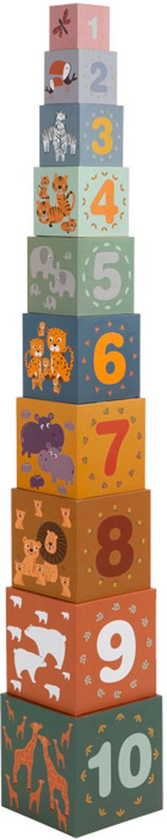 Small foot - blocs à empiler safari en carton, 10 pcs.