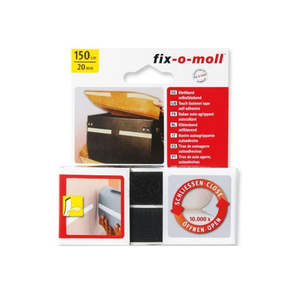 Bande Velcro adhésive Fix-o-moll 150cm noire