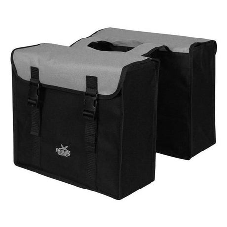 Sac double du Groenlands, noir-gris. Dimensions 38x34x13cm. Contenu total 35L
