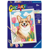 Ravensburger – creart : corgi floral – peinture par numéros