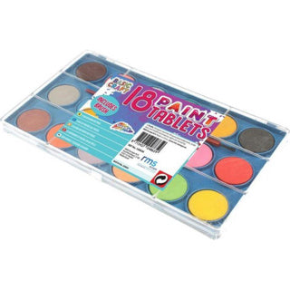 Palette aquarelle Grafix avec pinceau, 18 couleurs.