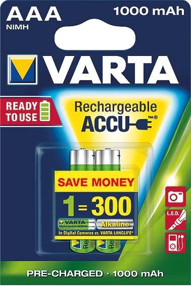 Varta batterie rechargeable micro batterie 1000mah hr03 1.2v